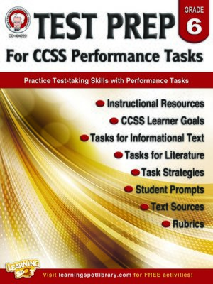 cover image of Test Prep for CCSS Performance Tasks, Grade 6